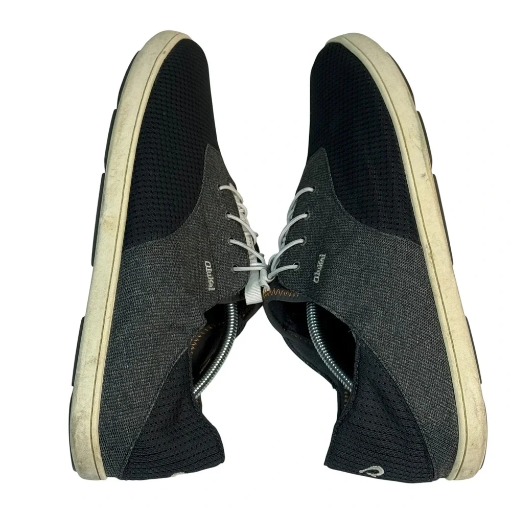 OluKai Nohea Moku Mens Boat Shoes 13 Charcoal Dark Shadow 10283-6C6C Sneaker